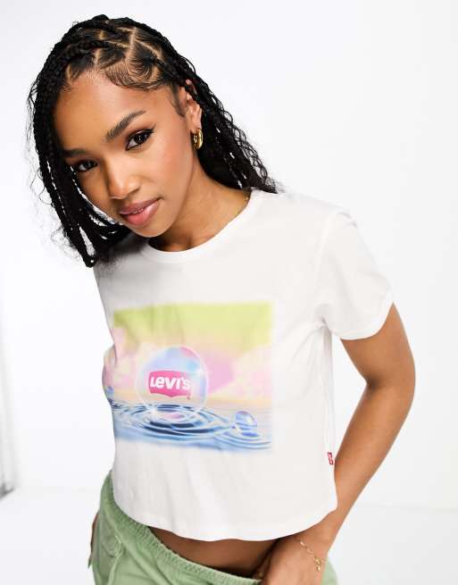 T shirt levis crop top sales