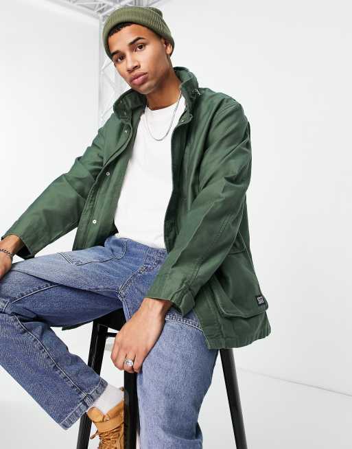 Levi's hooded parka jacket in green with pockets | ASOS