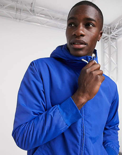 Levi's hooded sherpa bomber jacket in blue | ASOS