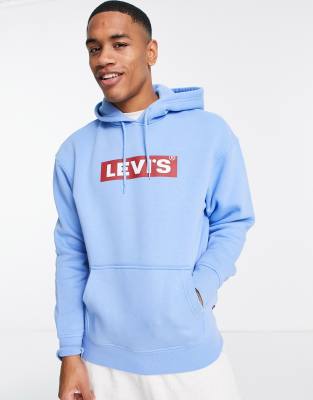 Levi's - Hoodie met boxtab logo in lichtblauw | ASOS