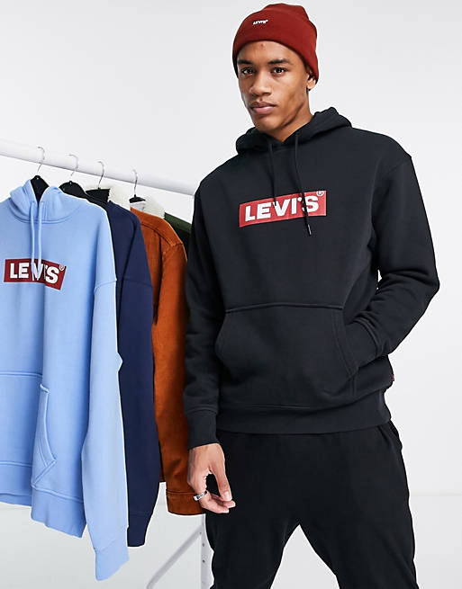 Levi's - Hoodie met vierkant logo in zwart