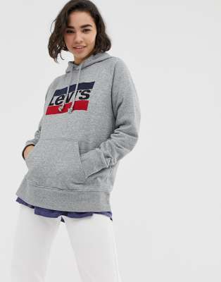 Levi's Hoodie With Sports Vintage Logo-Grey Grey