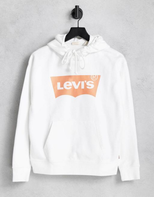 Levi's hoodie with batwing print logo in white | ASOS