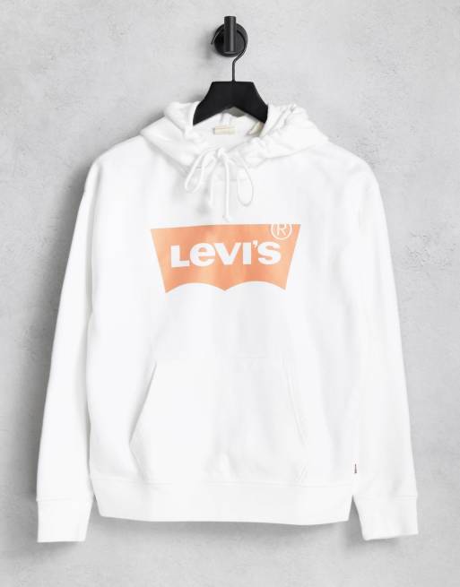 Levi s hoodie with batwing print logo in white