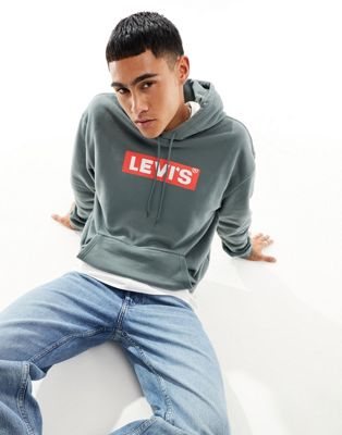 Levi's hoodie with boxtab logo in green