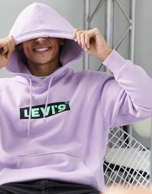 Levi s hoodie with boxtab logo in purple ASOS