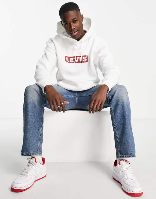 Levi s hoodie with boxtab logo in white ASOS