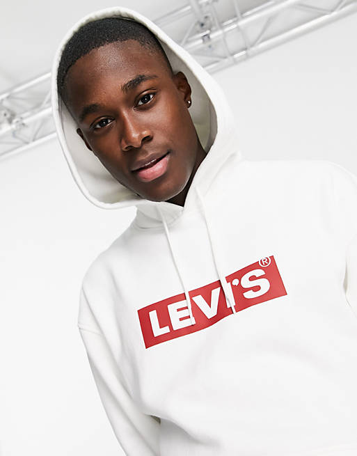 Levi's hoodie with boxtab logo in white | ASOS