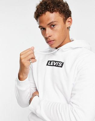 Levi's hoodie with boxtab logo in white