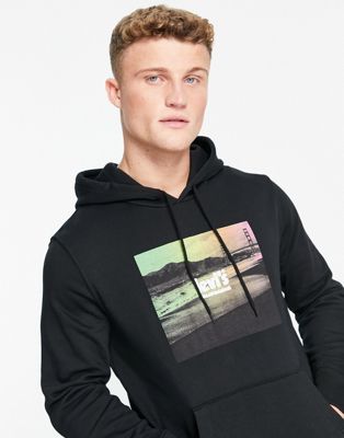 Levi's hoodie with chest placement print logo in black