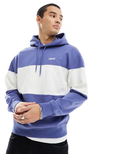 Levi's hoodie with logo in navy tan colourblock | ASOS