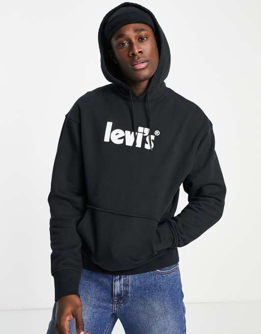 Levis black best sale hoodie mens