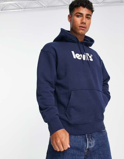 Levi s hoodie with poster logo in navy