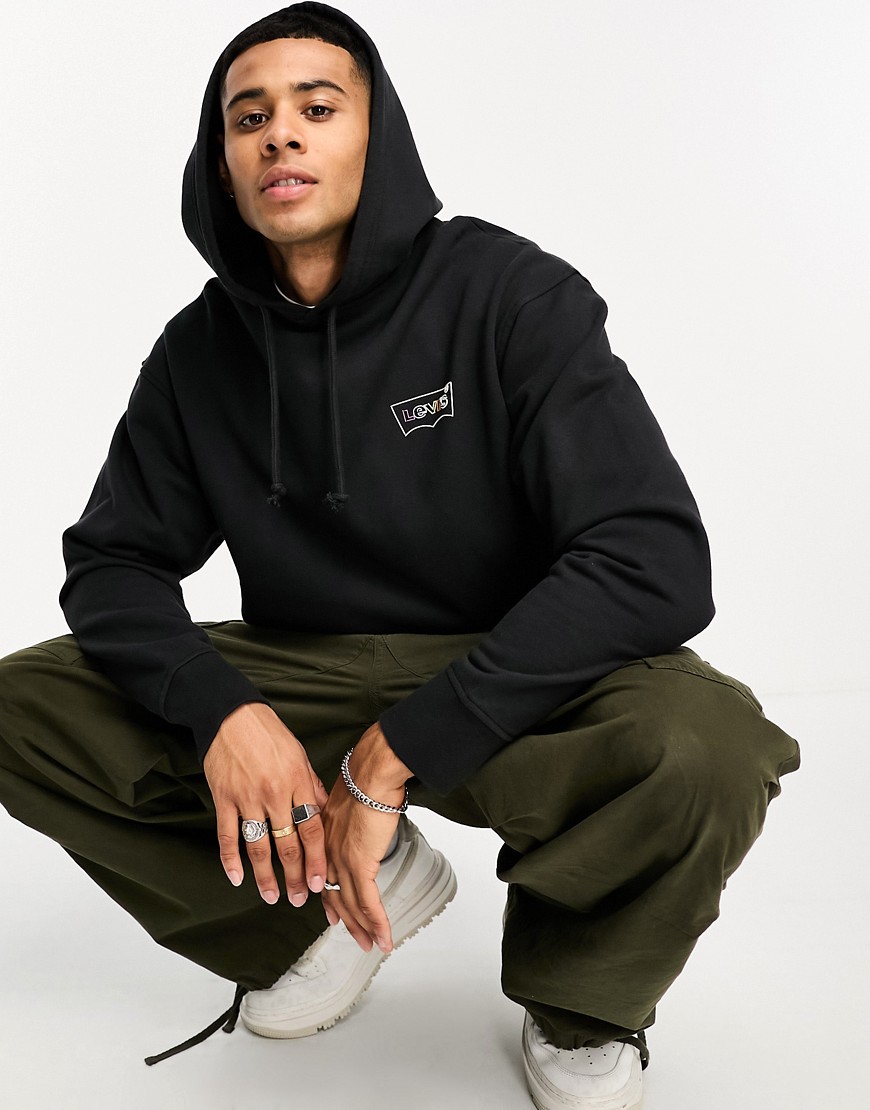 Levi’s hoodie with small batwing logo in black