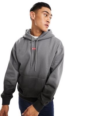 Levi's hoodie with small central logo in grey