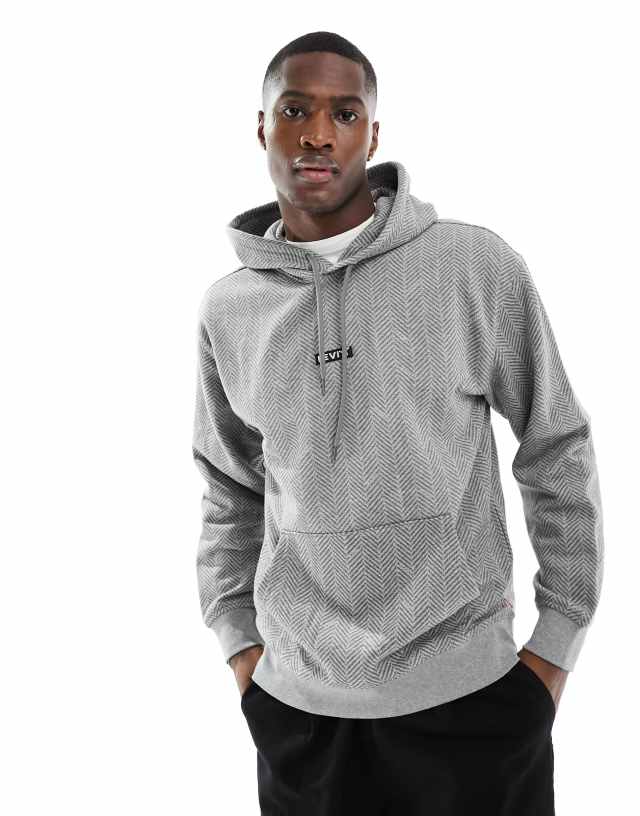 Levi's - hoodie with small central logo in grey