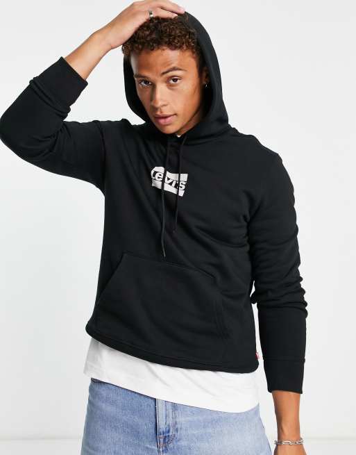 Levi's hoodie with small chest sport logo in black | ASOS