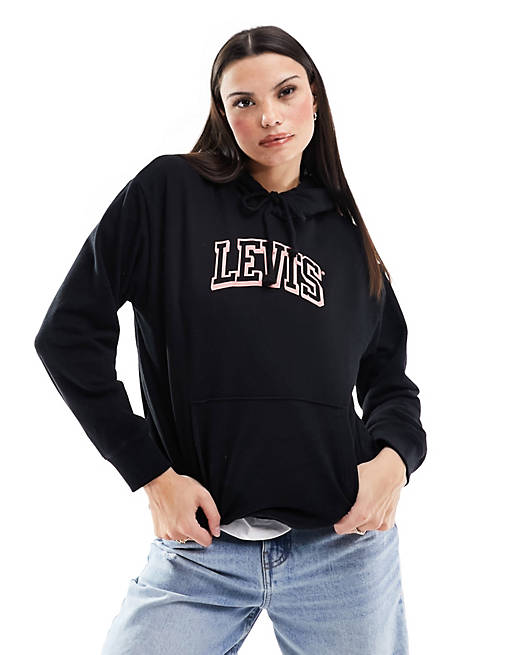 Levi's hoodie with small sport logo in black | ASOS