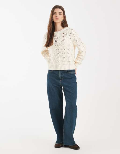 Levi's Hope crochet jumper in ecru, 2 of 4