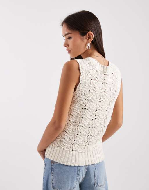 Levi's Hope crochet vest in ecru, 4 of 4