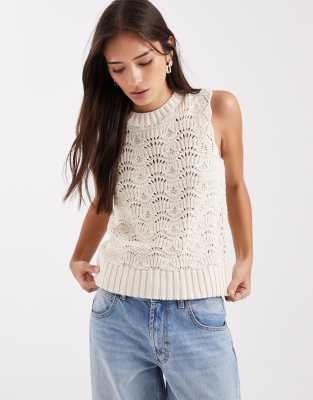 Levi's - Hope - Gehäkeltes Oberteil in Ecru-Weiß