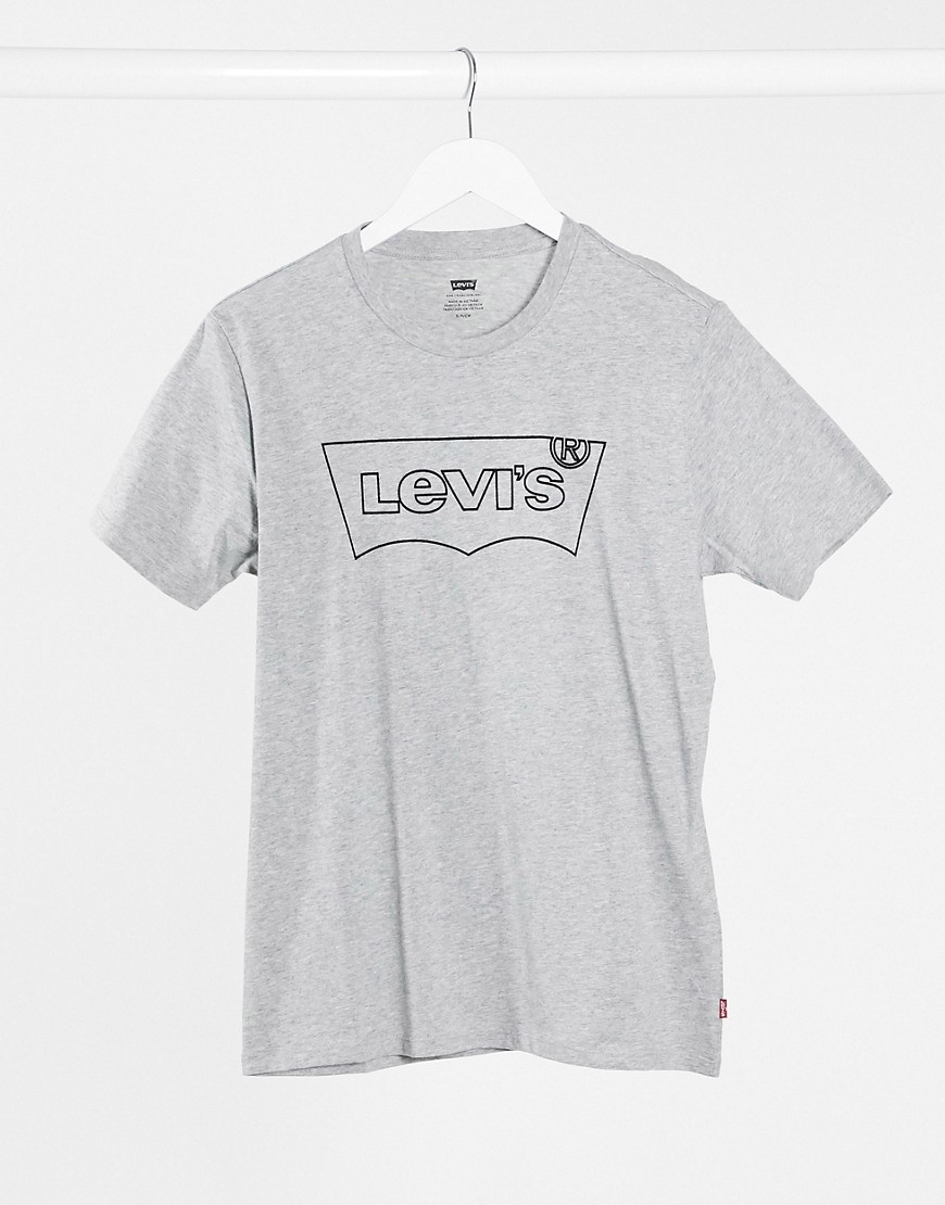 Levi's - Housemark - T-shirt met grafische print in grijs