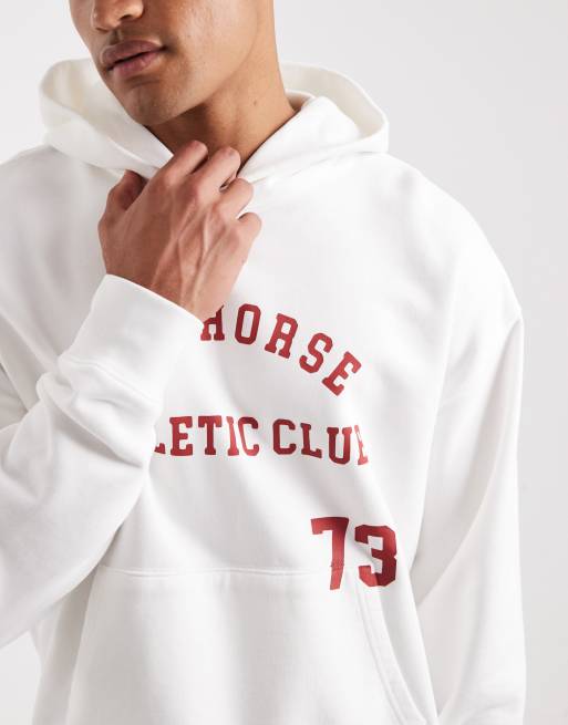 Levi's - Hvid cropped hættetrøje med 'Two Horse Athletic Club'-grafik, 4 af 5