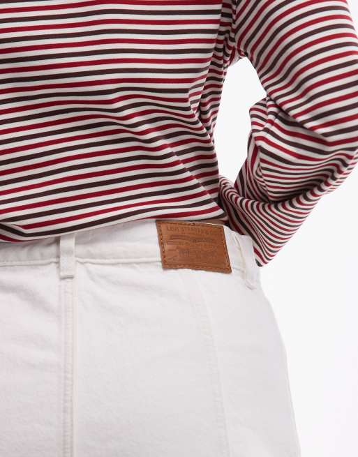 Levi's - Hvid skort i denim med knapper foran, 5 af 5