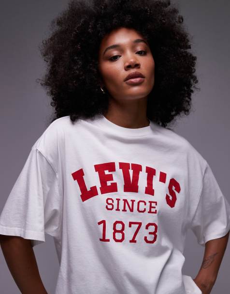 Levi's - Hvid t-shirt med college-logo - view 1