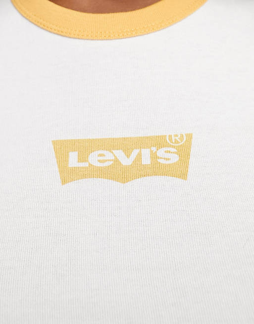 lække Frugtbar Morgenøvelser Levi's - Hvid T-shirt med kontrastkanter | ASOS
