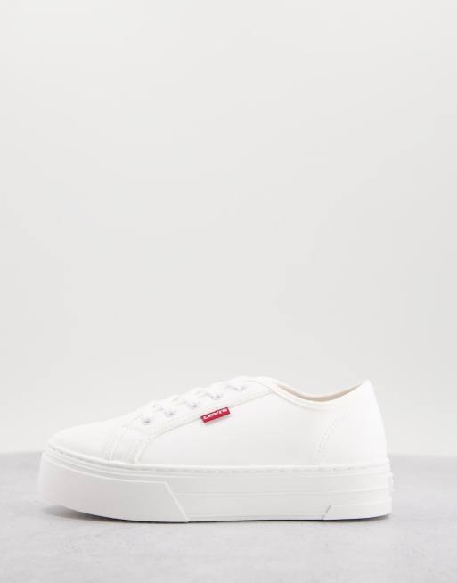 Levi's - Hvide flatform-sneakers i PU