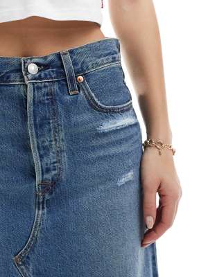 Levi's Icon Denim Midi Skirt In Blue
