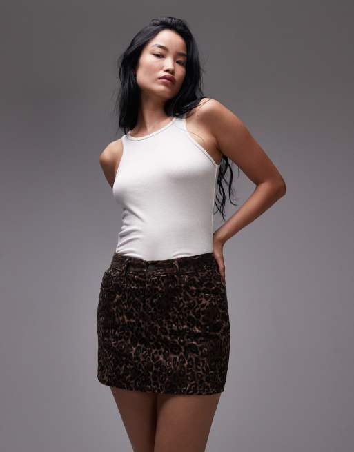 ☆RAIVE☆ LEOPARD DENIM MINI SKIRT ☆RAIVE☆ LEOPARD DENIM MINI SKIRT