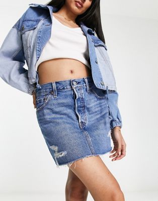 Levi's icon skirt in mid wash blue  - ASOS Price Checker