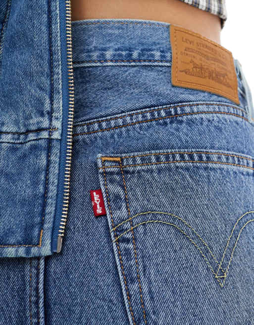 Levi's – Icon – Ljusblå jeanskjol i cowboystil , 5 av 5