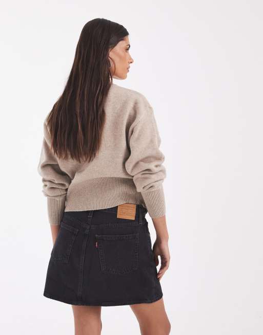 Levi's – Icon – Svarttvättad jeanskjol i minilängd, 5 av 5