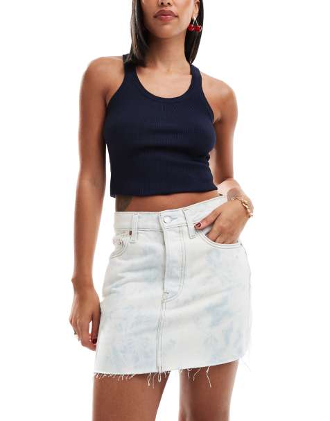 Levi's icon vintage denim skirt in bleach blue - view 1