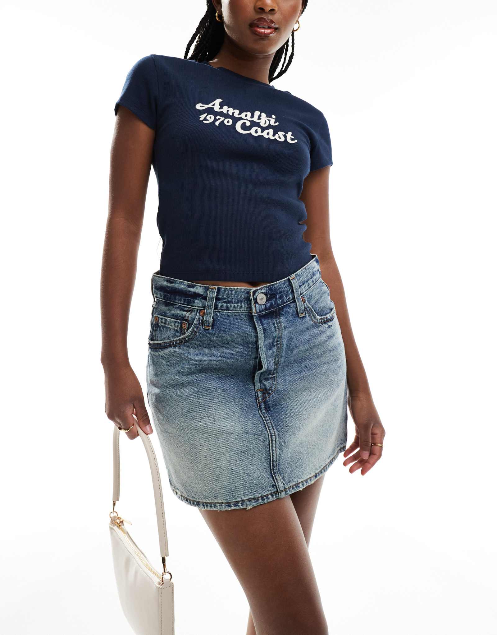Винтажная джинсовая юбка Levi's icon темно-синего цвета