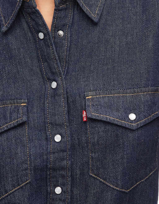 Levi's Iconic denim western shirt in indigo, 3 of 4