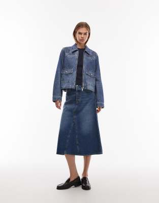 Levi's - Iconic - Langer Jeansrock in mittlerer Waschung-Blau
