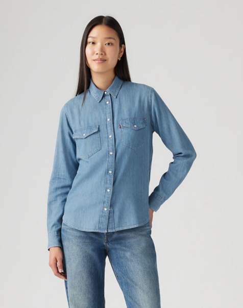 Levi's – Iconic – Leichtes Westernhemd in Blau - view 1