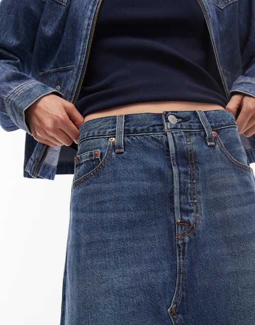 Levi's – Iconic – Niebieska długa spódnica jeansowa, 3 z 5