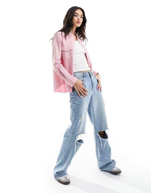 Levi's – Iconic – Różowa koszula w kowbojskim stylu z kieszeniami, 2 z 4