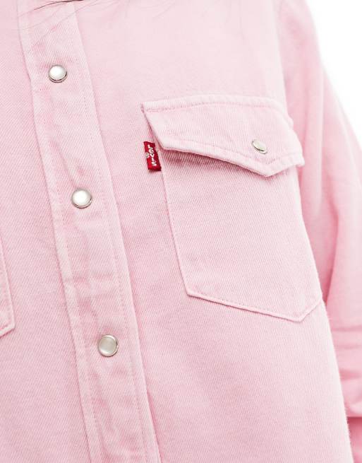 Levi's – Iconic – Różowa koszula w kowbojskim stylu z kieszeniami, 3 z 4
