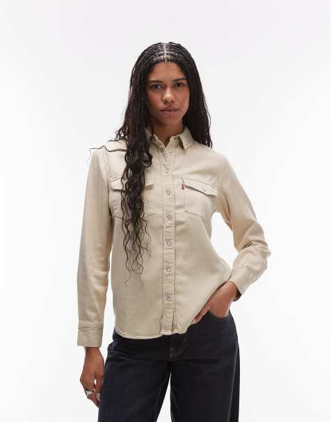 Levi's Iconic western denim shirt in ecru - view 1