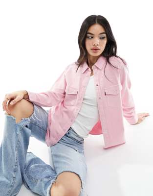 Levi's Iconic Western shirt in pink with pockets - ASOS Price Checker