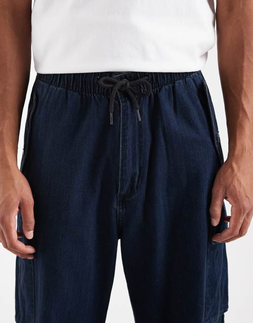 Levi's – Indigoblå, baggy cargobyxor, 5 av 5