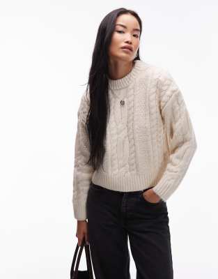 Levi's Levi's Ines cable knit jumper in off white