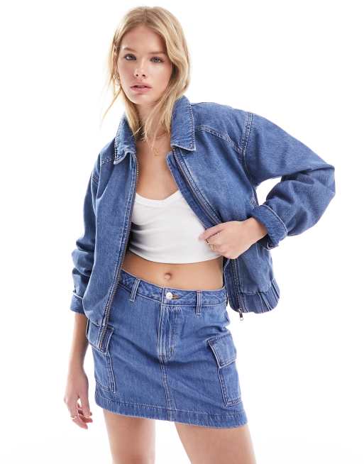 Levi s Ingrid Veste en jean courte Bleu moyen