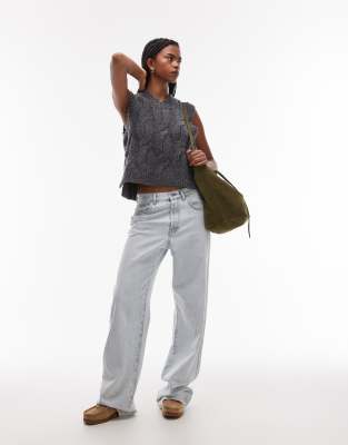 Levi's Womens Levis Isabel V-neck Knitted Vest In Gray
